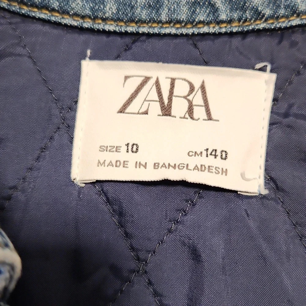 Zara boys denim button-up insulated jacket sz 10